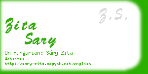 zita sary business card