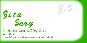 zita sary business card